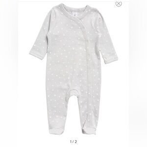 Kids' Nordstrom Baby Print Footie grey micro stars 9 months